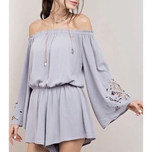 BOUTIQUE INVENTORY CLEAR OUT:Lace Sleeve romper